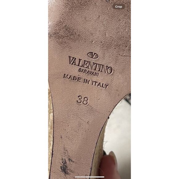 VALENTINO GARAVANI Black Lace Ankle Bow Straps Pointy Toe Espadrilles 38 unique - Picture 13 of 13